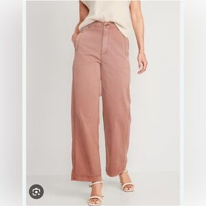 Old Navy cropped workwear wide leg pants with adjustable waist, size 8